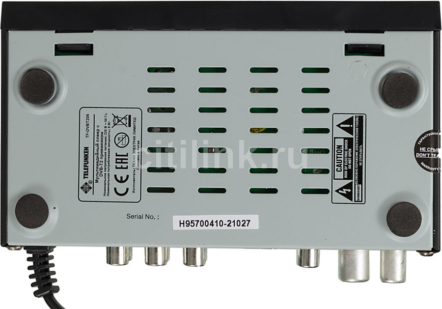 Характеристики Ресивер DVB-T2 Telefunken TF-DVBT206, черный (283478 ...