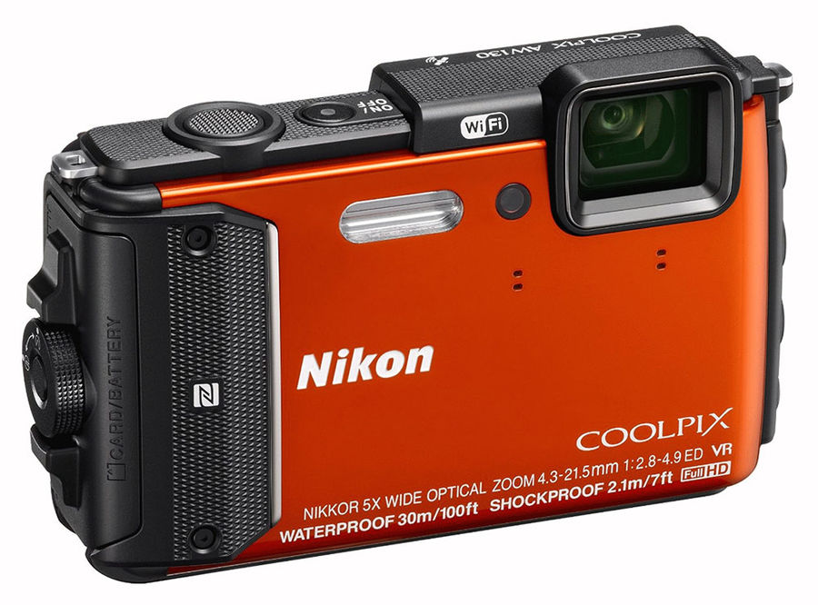 Характеристики Цифровой фотоаппарат Nikon CoolPix AW130, оранжевый ...