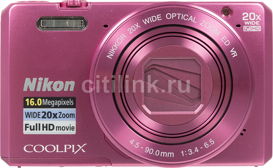 Цифровой фотоаппарат Nikon CoolPix S7000, розовый - купить в Ситилинк ...