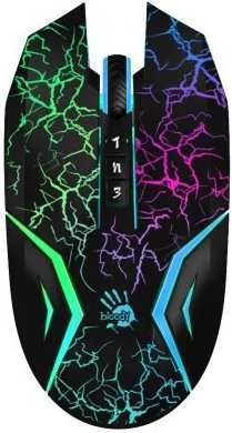 Мышь A4 Bloody N50 Neon, игровая, оптическая, проводная, USB, черный