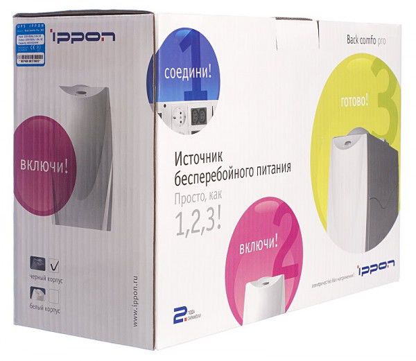 Характеристики ИБП Ippon Back Comfo Pro 800 black, 800ВA [9c01-53002-00 ...