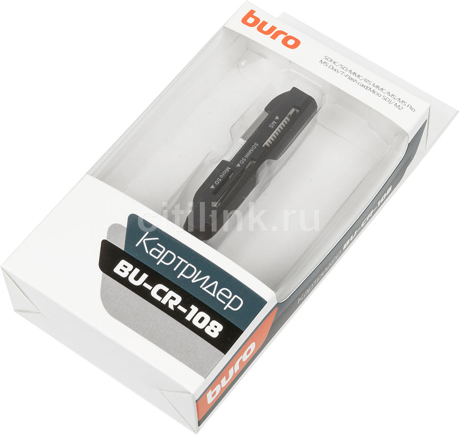 Аксессуары для картридер внешний Buro BU-CR-108, черный (389721) купить ...