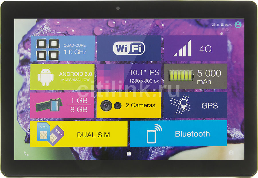 Характеристики Планшет Digma Plane 1506 4G, 1GB, 8GB, 3G, 4G, Android 6 ...