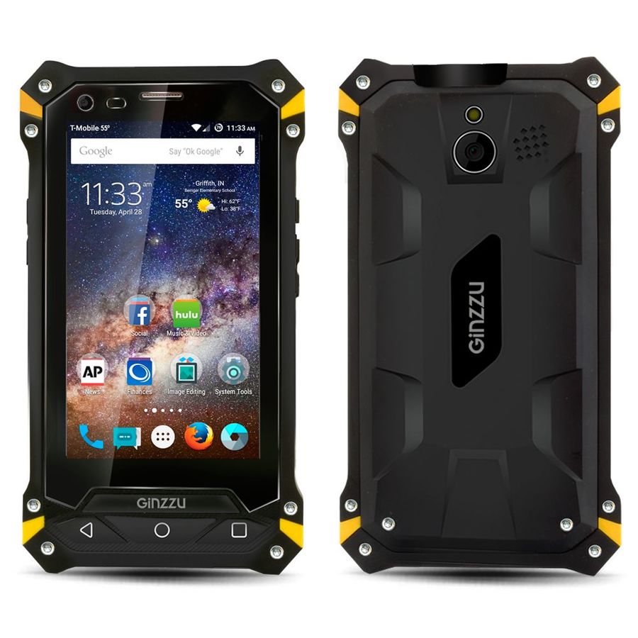 Смартфон Ginzzu RS74D, черный / желтый - купить в Ситилинк | 413549