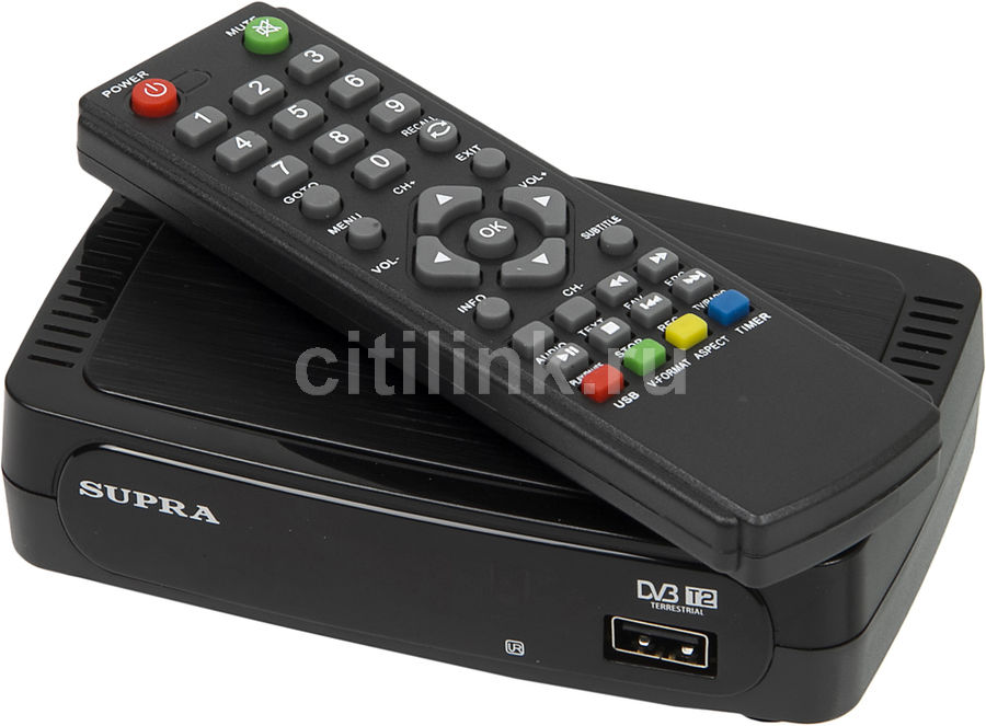 Ресивер DVB-T2 Supra SDT-84, черный - купить в Ситилинк | 435438