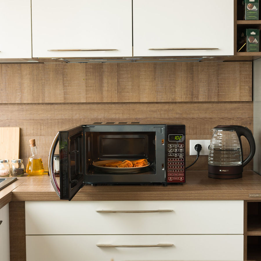 Микроволновая печь Scarlett SC-MW9020S04D, 700Вт, 20л, черный /вишневый ...