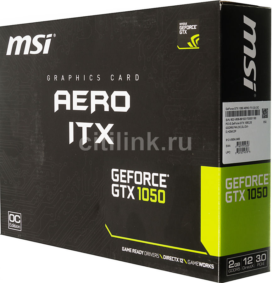 Характеристики Видеокарта MSI NVIDIA GeForce GTX 1050, GeForce GTX 1050 ...