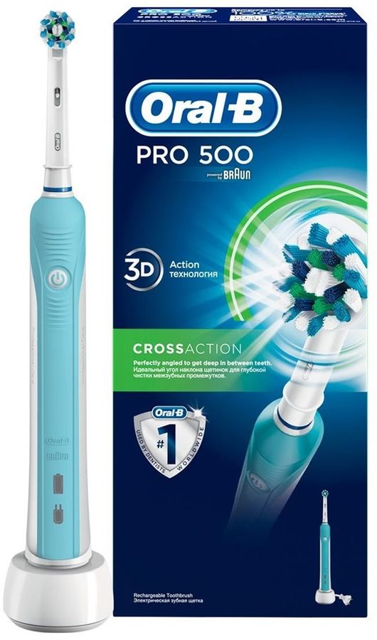 Электрическая зубная щетка Oral-B CrossAction PRO 500 3D White цвет ...