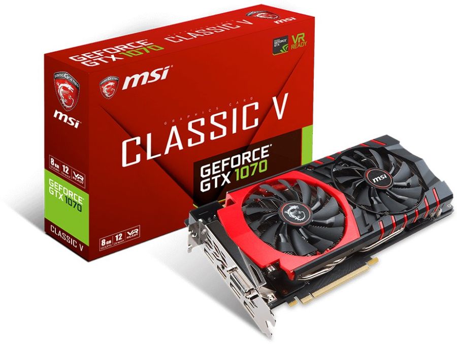 Характеристики Видеокарта MSI NVIDIA GeForce GTX 1070, GTX 1070 Classic ...