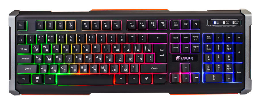 Клавиатура OKLICK 710G BLACK DEATH, USB, черный серый