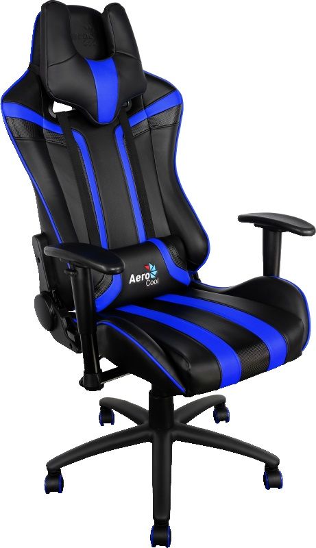 Кресло игровое Aerocool AC120-BB, черный/синий - купить в Ситилинк | 493650