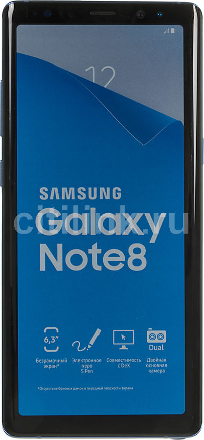 Характеристики Смартфон Samsung Galaxy Note 8 64Gb, SM-N950F, синий  (495489) смотреть в СИТИЛИНК