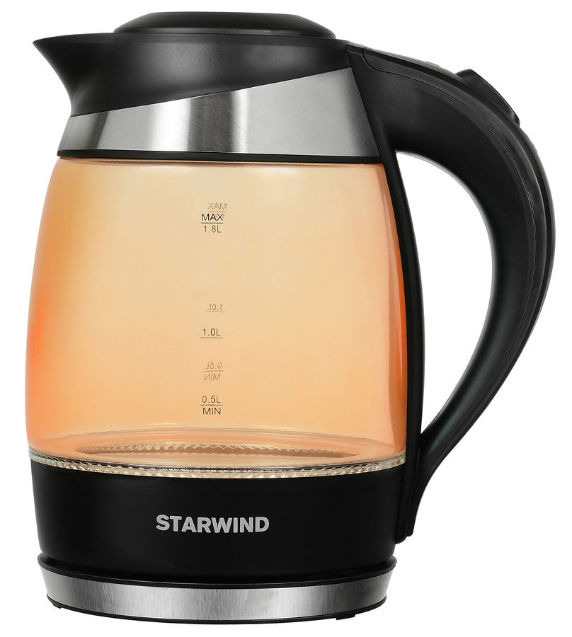 Чайник электрический STARWIND SKG2212, 2200Вт, оранжевый и черный