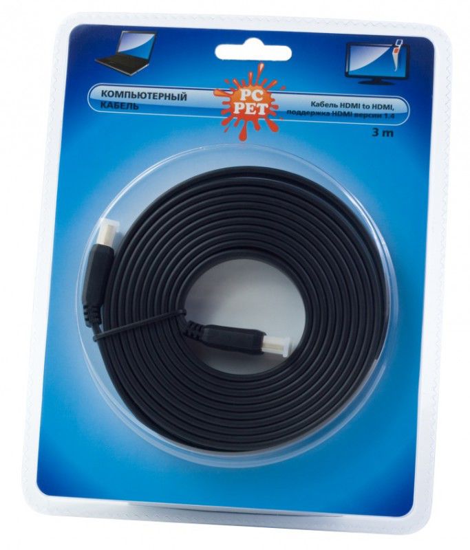 Кабель аудио-видео PC PET HDMI (m) - HDMI (m) , ver 1.4, 3м - купить в ...