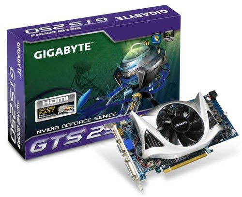 Характеристики Видеокарта GIGABYTE NVIDIA GeForce GTS 250, 512МБ, GDDR3 ...
