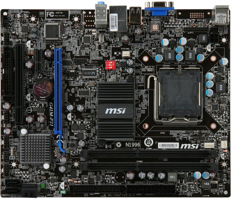 Характеристики Материнская плата MSI G41M-P21, LGA 775, Intel G41, mATX ...