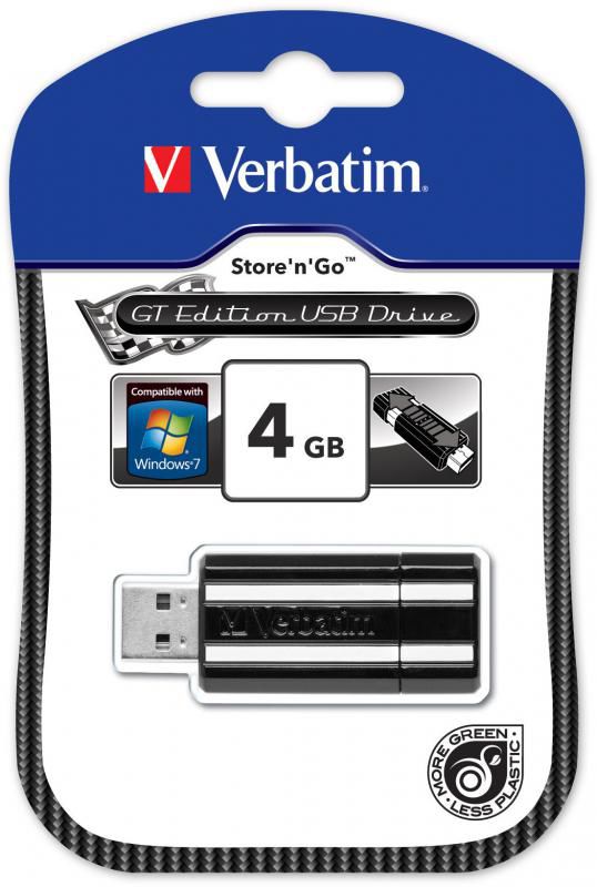 Флешка USB Verbatim PinStripe GT 4ГБ, USB2.0, черный - купить в ...