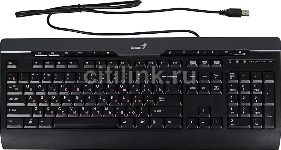 Характеристики Клавиатура Genius SlimStar 220 Pro, USB, черный ...