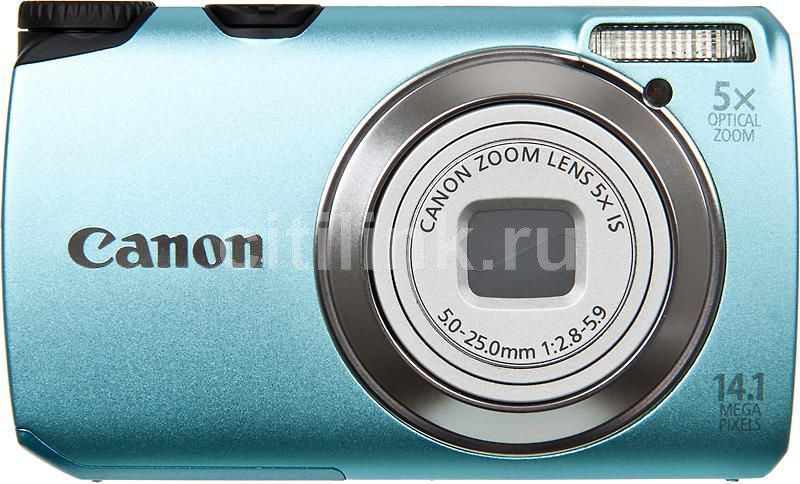 Характеристики Цифровой фотоаппарат Canon PowerShot A3200, бирюзовый ...