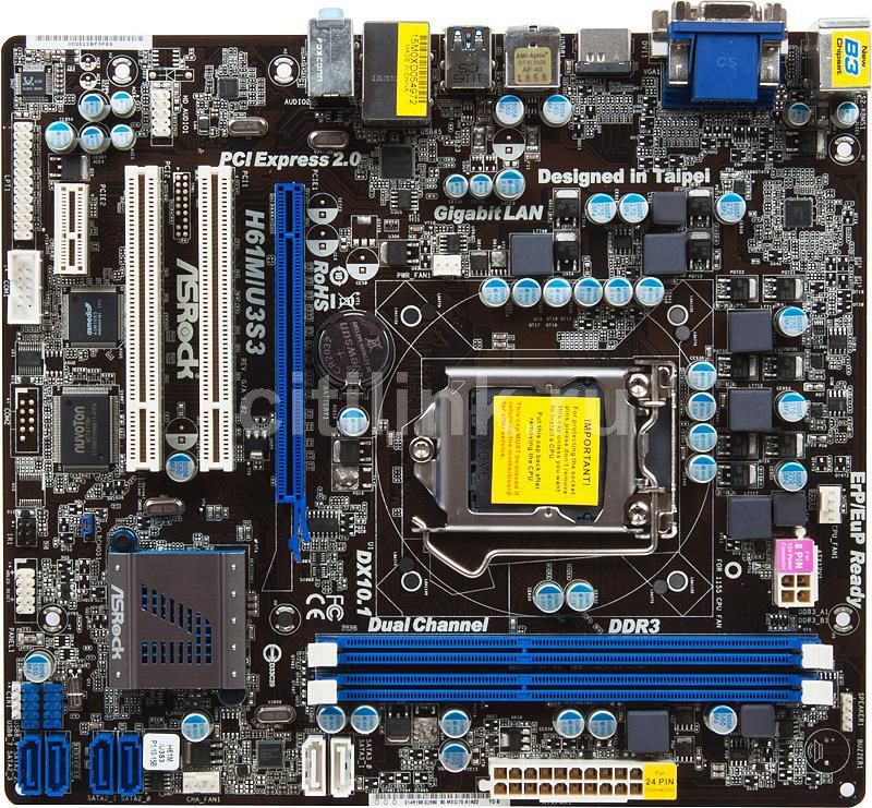 Подключение материнской платы asrock h61m