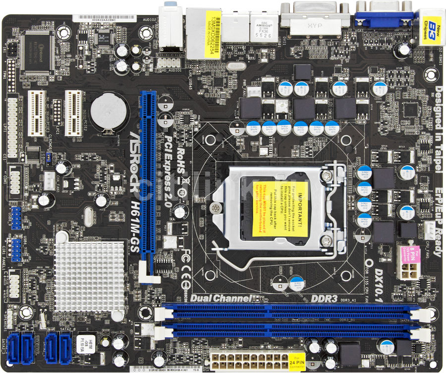 Подключение материнской платы asrock h61m