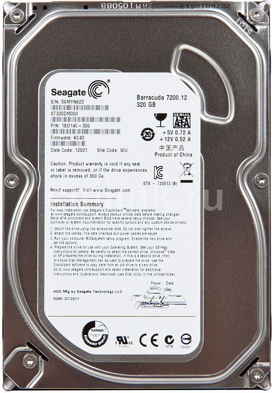 Обзор товара жесткий диск Seagate Barracuda 7200.12 ST320DM000 (628855