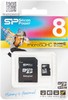 Карта памяти microSDHC Silicon Power 8 ГБ, Class 10, SP008GBSTH010V10SP,  1 шт., переходник SD