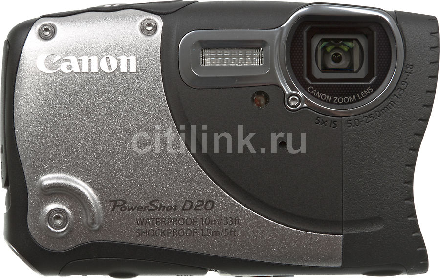 Характеристики Цифровой фотоаппарат Canon PowerShot D20, серебристый ...