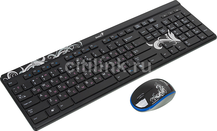 Характеристики Комплект (клавиатура+мышь) Genius SlimStar i8150 Tattoo ...