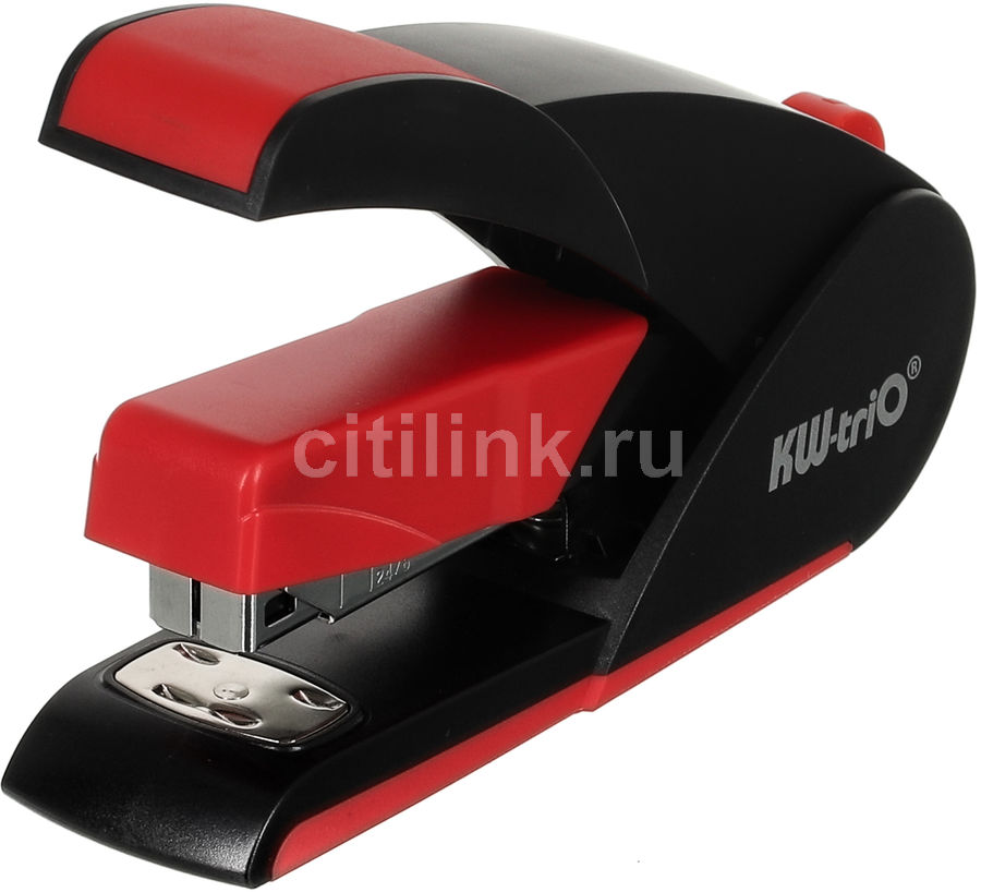 Степлер настольный Kw-Trio 5652BK/RED Lever-Tech 24/6 26/6 (20листов) снижение усилия черный/красный