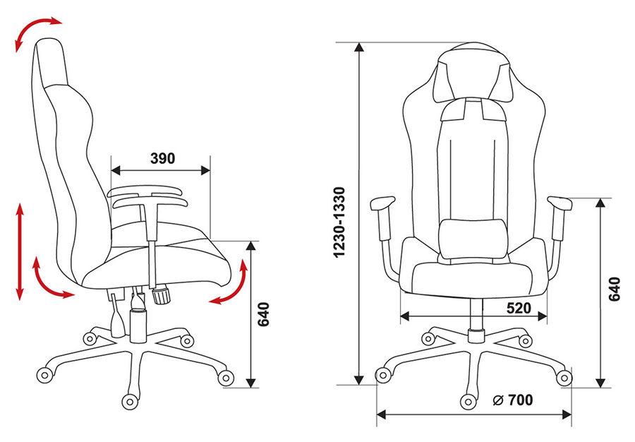 Игровое кресло бюрократ 771n grey bl