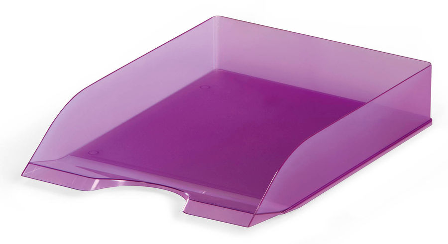 Лоток горизонтальный Durable 1701673992 Tray Basic A4 337x253x63мм прозрачный/фиолетовый пластик