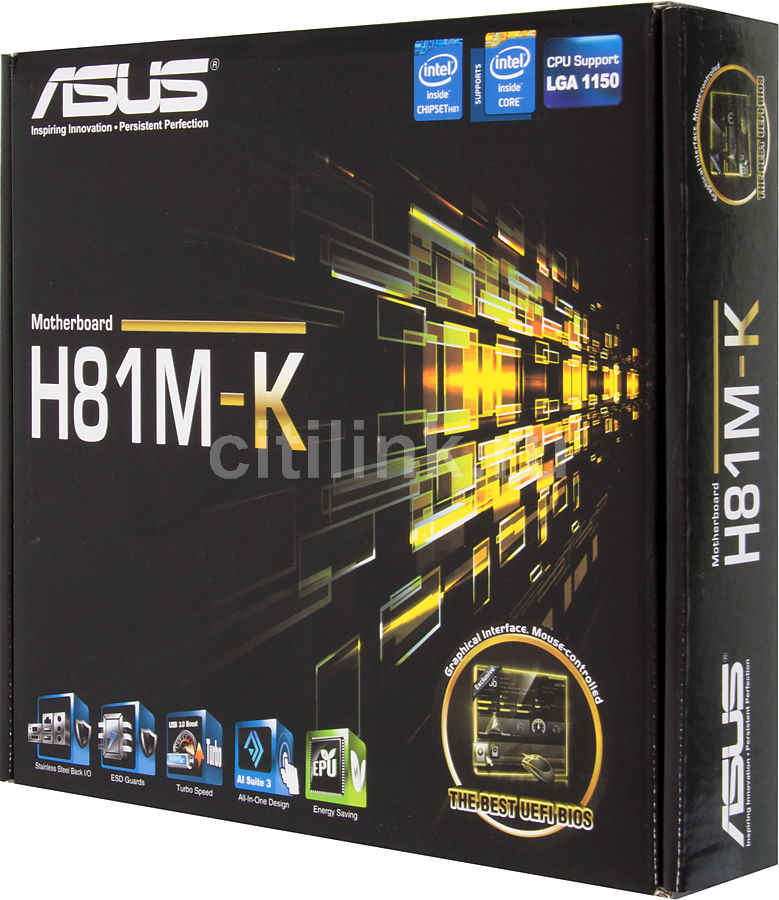 Характеристики Материнская плата ASUS H81M-K, LGA 1150, Intel H81, mATX ...