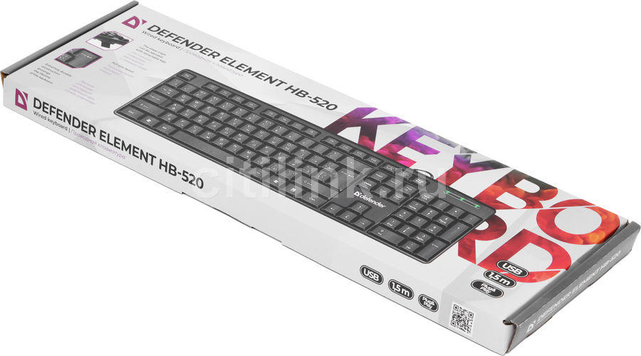 Характеристики Клавиатура Defender Element HB-520, USB, черный [45522 ...