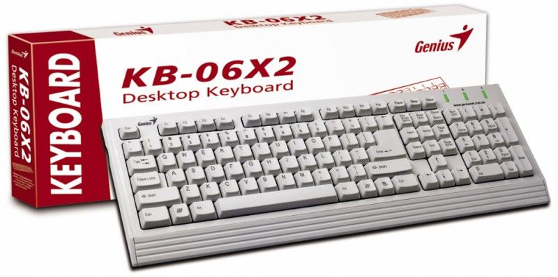 Клавиатура Genius KB06-X2, PS/2, белый [g-kb06x2 ps/2]: характеристики, фот...