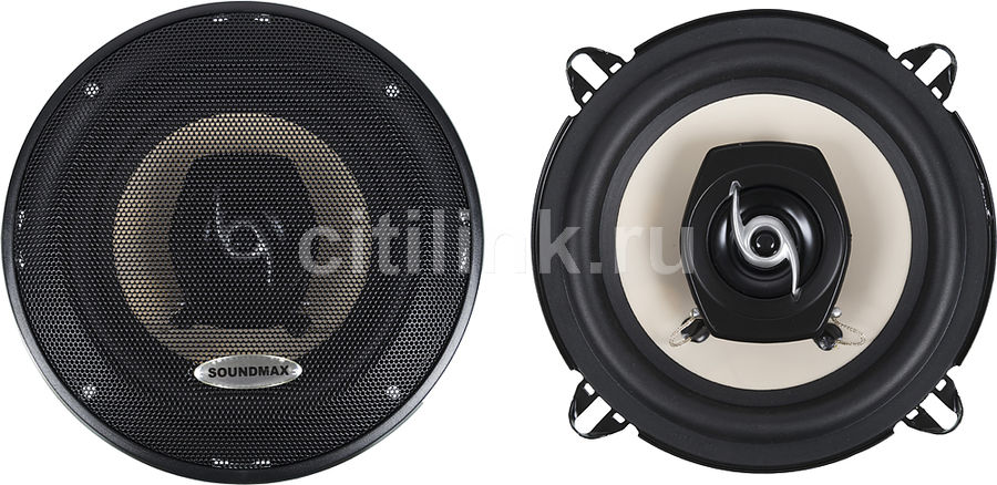 Колонки автомобильные SOUNDMAX SM-CSA502, коаксиальные, 140Вт, комплект 2 шт.